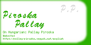 piroska pallay business card